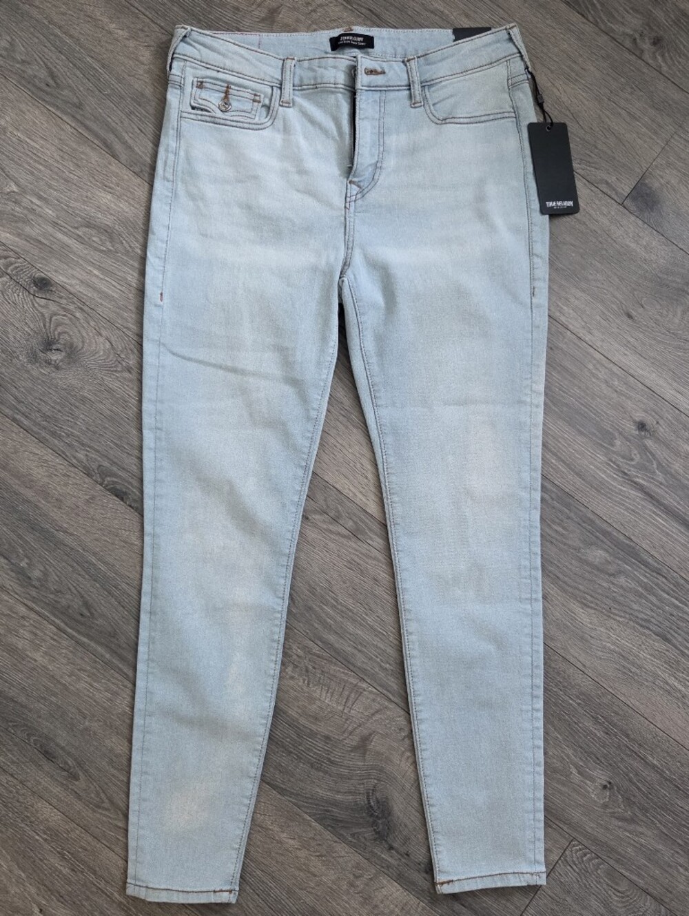 True Religion Light Wash Skinny Jeans in Pale Blue